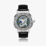 Cathcart Scottish Clan Tartan Crest Badge Silver Automatic Watch Size 46mm
