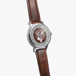 Scottish Ainslie Clan Tartan Crest Badge Silver Automatic Watch Size 46mm