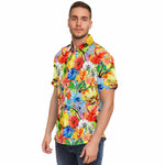 Men Hawaiian Shirt Abstract watercolor Flowers Hibiscus Hawaiian Men Short Sleeve Shirt