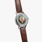 McCulloch Scottish Clan Tartan Badge Silver Automatic Watch Size 46mm