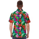 Men Hawaiian Shirt Colorful Tropical Flowers Hawaiian Men Short Sleeve Shirt