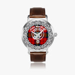 Scottish MacDuff Clan Tartan Crest Badge Silver Automatic Watch Size 46mm