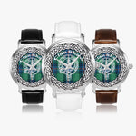 Shaw Scottish Clan Tartan Crest Badge Silver Automatic Watch Size 46mm