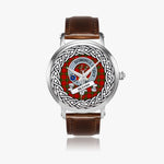Herries Scottish Clan Tartan Crest Badge Silver Automatic Watch Size 46mm