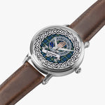 Lamont Scottish Clan Tartan Crest Badge Silver Automatic Watch Size 46mm