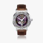 McDonald Scottish Clan Tartan Badge Silver Automatic Watch Size 46mm