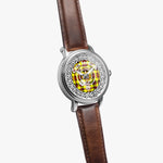 Scottish Jardine Clan Tartan Crest Badge Silver Automatic Watch Size 46mm