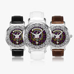 Macdonalds Of Ranald Scottish Clan Tartan Crest Badge Silver Automatic Watch Size 46mm