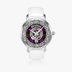 Gillis Scottish Clan Tartan Crest Badge Silver Automatic Watch Size 46mm