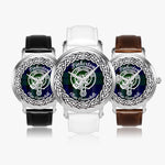 Pinkerton Scottish Clan Tartan Crest Badge Silver Automatic Watch Size 46mm