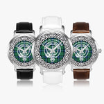 Scottish Armstrong Ancient Clan Tartan Crest Badge Silver Automatic Watch Size 46mm