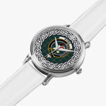 Byres Scottish Clan Tartan Crest Badge Silver Automatic Watch Size 46mm