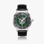 Clan Davidson Crest & Tartan Knot Sterling Silver Unisex Automatic Watch (Silver) Size 46mm