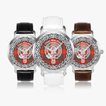 Scottish Macnab Clan Tartan Crest Badge Silver Automatic Watch Size 46mm