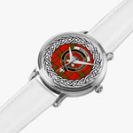 Maxton Scottish Clan Tartan Crest Badge Silver Automatic Watch Size 46mm