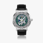 MacNeill Of Colonsay Scottish Clan Tartan Crest Badge Silver Automatic Watch Size 46mm