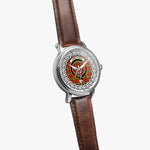 Langlands Scottish Clan Tartan Crest Badge Silver Automatic Watch Size 46mm
