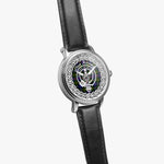 Scottish Murray Clan Tartan Crest Badge Silver Automatic Watch Size 46mm