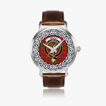 Maule Scottish Clan Tartan Crest Badge Silver Automatic Watch Size 46mm
