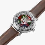 Foster Scottish Clan Tartan Crest Badge Silver Automatic Watch Size 46mm