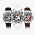 Wilson Scottish Clan Tartan Crest Badge Silver Automatic Watch Size 46mm
