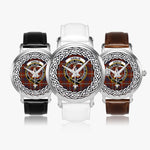 Ainslie Scottish Clan Tartan Crest Badge Silver Automatic Watch Size 46mm
