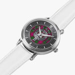Clan Crawford Crest & Tartan Knot Sterling Silver Unisex Automatic Watch (Silver) Size 46mm