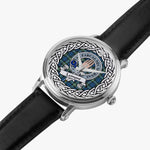 Lamont Scottish Clan Tartan Crest Badge Silver Automatic Watch Size 46mm