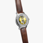 Scottish Barclay Clan Tartan Crest Badge Silver Automatic Watch Size 46mm