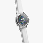 Clan Fergusson Crest & Tartan Knot Sterling Silver Unisex Automatic Watch (Silver) Size 46mm