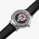Auchinleck Scottish Clan Tartan Crest Badge Silver Automatic Watch Size 46mm