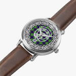 Scottish Colville Clan Tartan Crest Badge Silver Automatic Watch Size 46mm