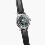 Clan Armstrong Crest & Tartan Knot Sterling Silver Unisex Automatic Watch (Silver) Size 46mm