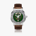 Logie Scottish Clan Tartan Crest Badge Silver Automatic Watch Size 46mm