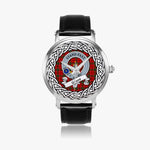 Grant Scottish Clan Tartan Crest Badge Silver Automatic Watch Size 46mm