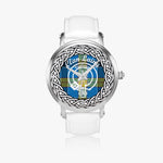 Scottish Laing Clan Tartan Crest Badge Silver Automatic Watch Size 46mm