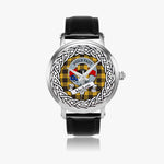 MacLeod Scottish Clan Tartan Crest Badge Silver Automatic Watch Size 46mm