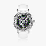 Scottish Macdonnell Of Glengarry Clan Tartan Crest Badge Silver Automatic Watch Size 46mm