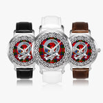MacNicol Scottish Clan Tartan Crest Badge Silver Automatic Watch Size 46mm