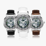 Scottish Kennedy Clan Tartan Crest Badge Silver Automatic Watch Size 46mm