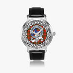 Bruce Scottish Clan Tartan Crest Badge Silver Automatic Watch Size 46mm