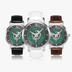 Clan Kennedy Crest & Tartan Knot Sterling Silver Unisex Automatic Watch (Silver) Size 46mm