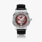Scottish Lindsay Clan Tartan Crest Badge Silver Automatic Watch Size 46mm