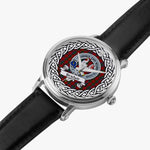 Sinclair Scottish Clan Tartan Crest Badge Silver Automatic Watch Size 46mm