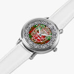 Scottish Burnett Clan Tartan Crest Badge Silver Automatic Watch Size 46mm