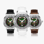 Crosbie Scottish Clan Tartan Crest Badge Silver Automatic Watch Size 46mm