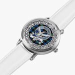 Guthrie Scottish Clan Tartan Crest Badge Silver Automatic Watch Size 46mm