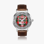 Scottish Dalziel Clan Tartan Crest Badge Silver Automatic Watch Size 46mm