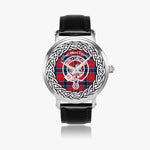 Scottish MacTavish Clan Tartan Crest Badge Silver Automatic Watch Size 46mm