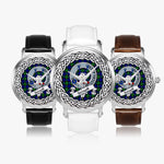 Sempill Scottish Clan Tartan Crest Badge Silver Automatic Watch Size 46mm
